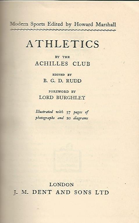 Rudd, B.G.D. - Athletics by the Achilles Club