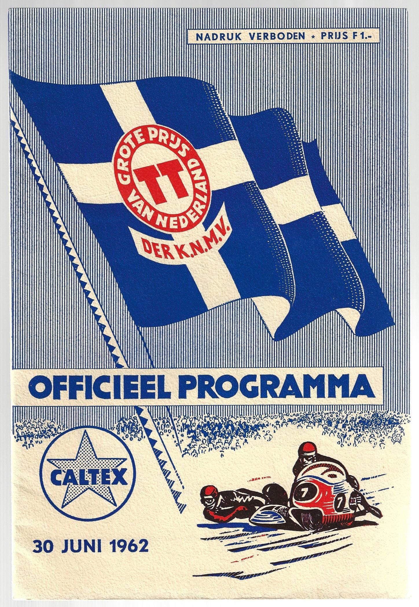  - TT Assen Officieel programma  30 juni 1962 -30 juni 1962