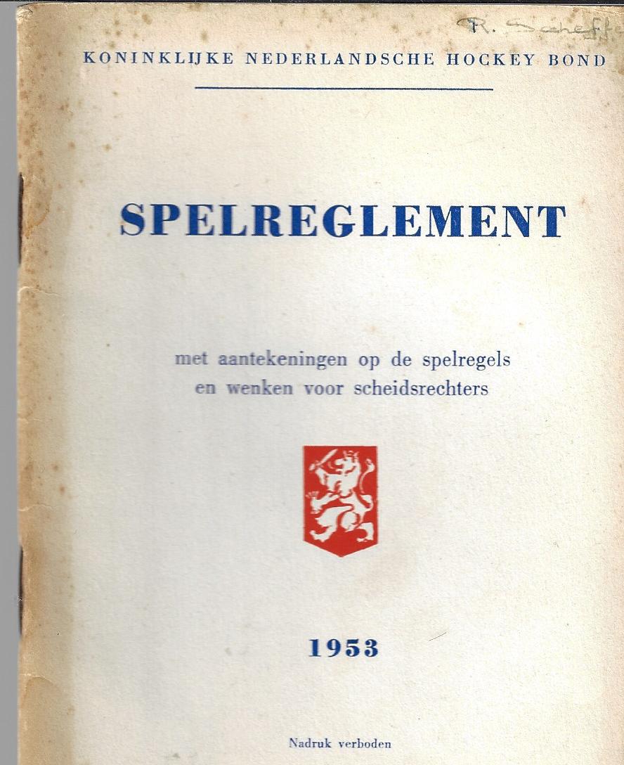  - Spelreglement hockey 1953