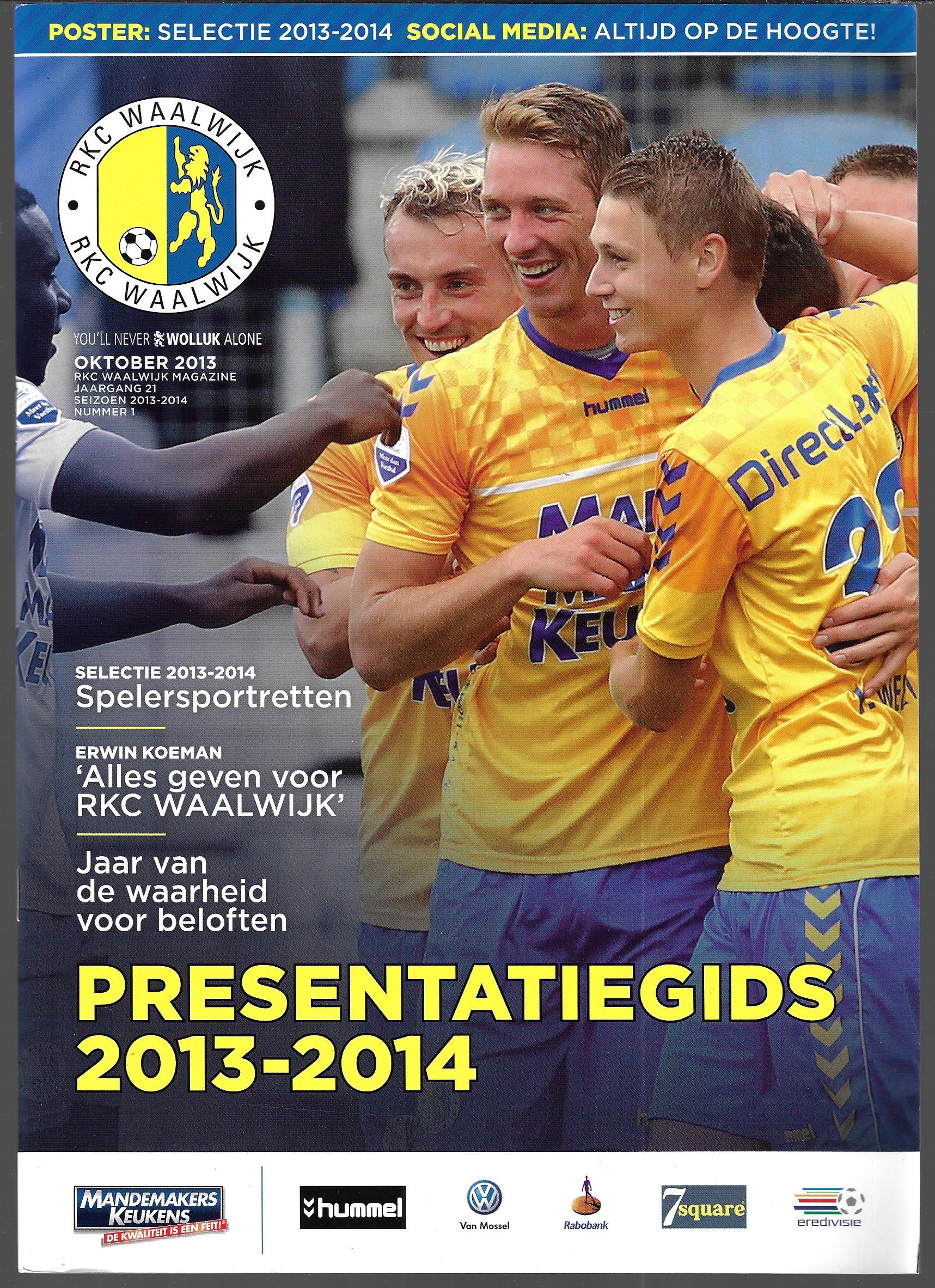  - RKC Waalwijk Presentatiegids 2013-2014 -RKC Waalwijk Magazine seizoen 2013-2014 nummer 1
