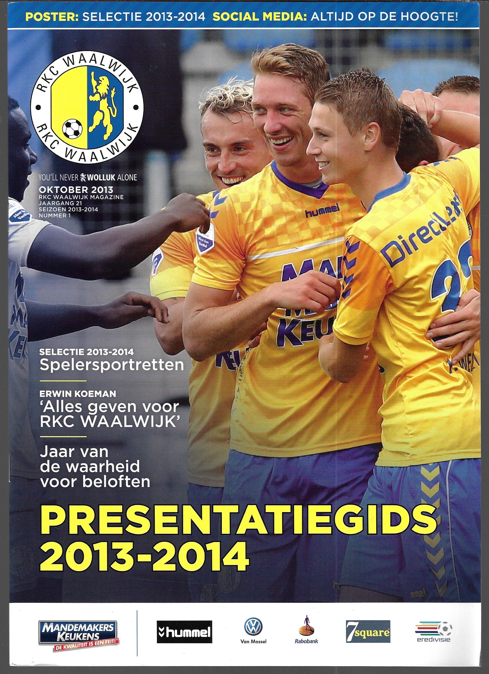  - RKC Waalwijk Presentatiegids 2013-2014 -RKC Waalwijk Magazine seizoen 2013-2014 nummer 1