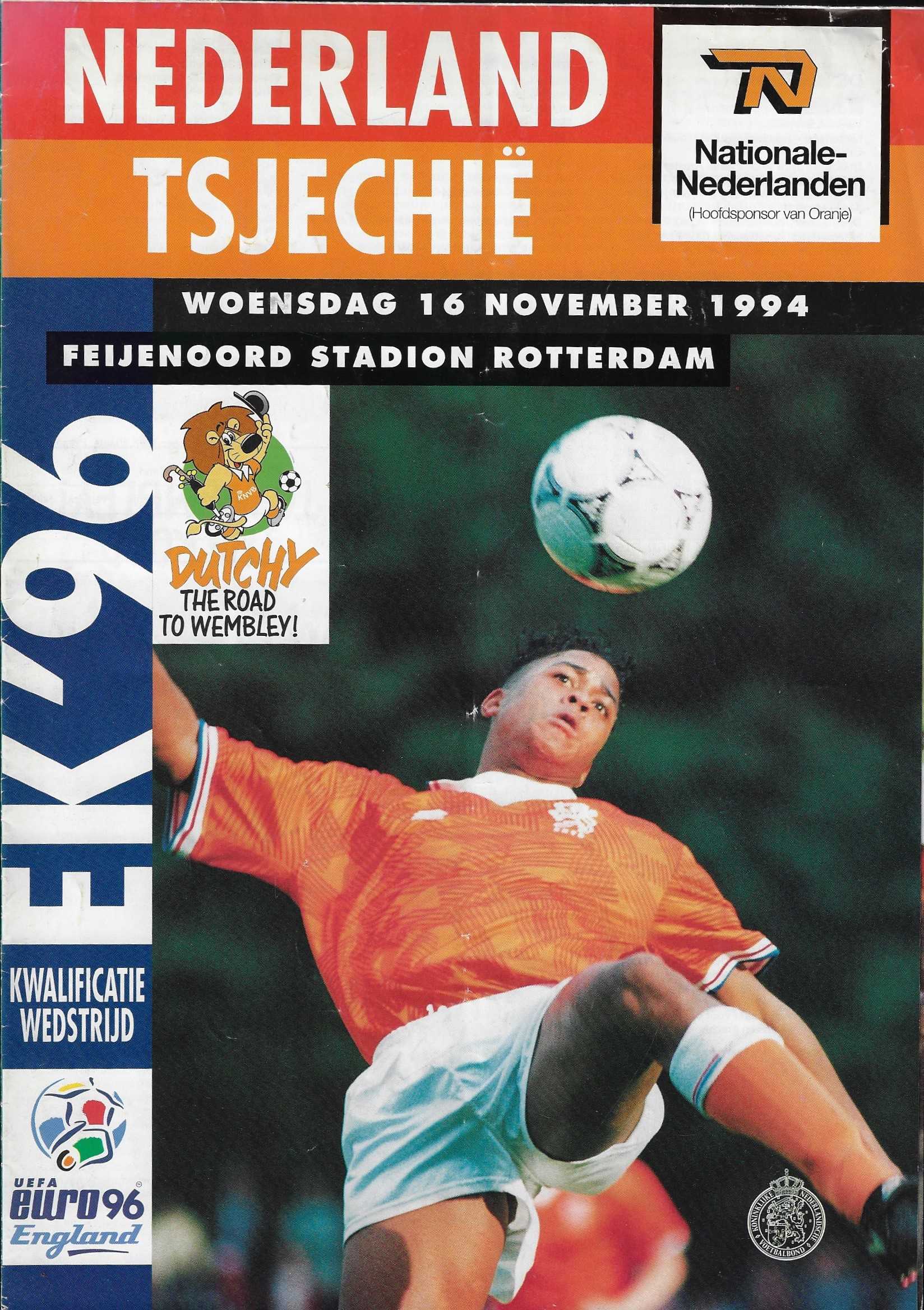  - Programma Nederland-Tsjechi EK'96